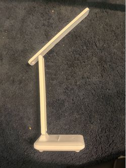 White Foldable LED Desk Lamp – 3 Brightness Settings with Power Cord