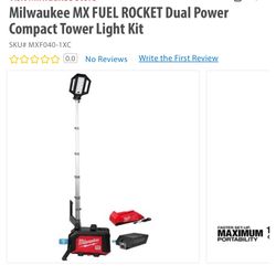 Milwaukee MX FUEL ROCKET Dual Power Compact Tower Light Kit Item No.SKU# MXF040-1XC 