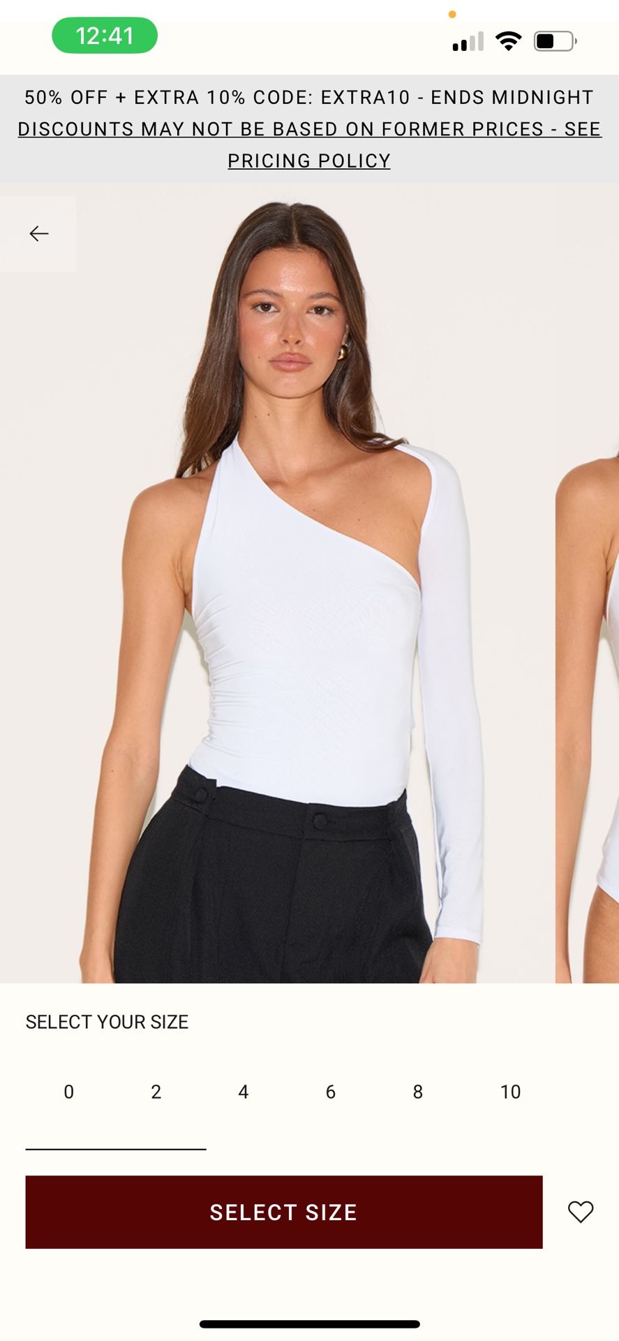 PLT White Asymmetrical Bodysuit 