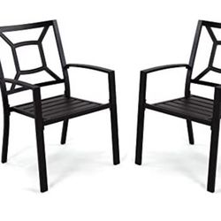 Set of 2 Patio Metal Chairs 