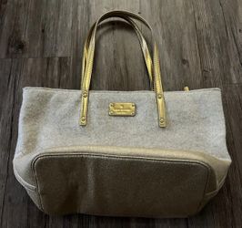 Kate Spade Harmony Frosted Gold Wool Tote Limited Edition