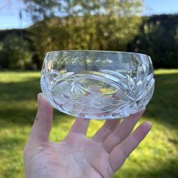 Etched Crystal Candy Dish Vintage 