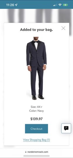 NORDSTROM RACK Two Button Notch Lapel Trim Fit Tuxedo