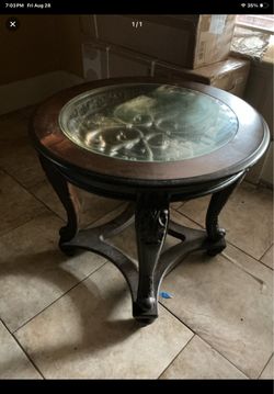 A brown coffee table