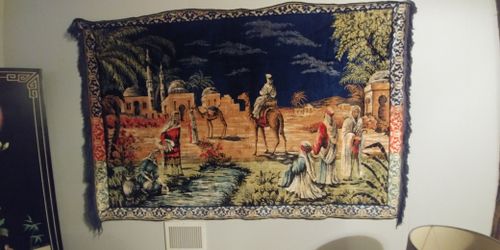Vintage S&G Italian Velvet Wall Tapestry 3×6