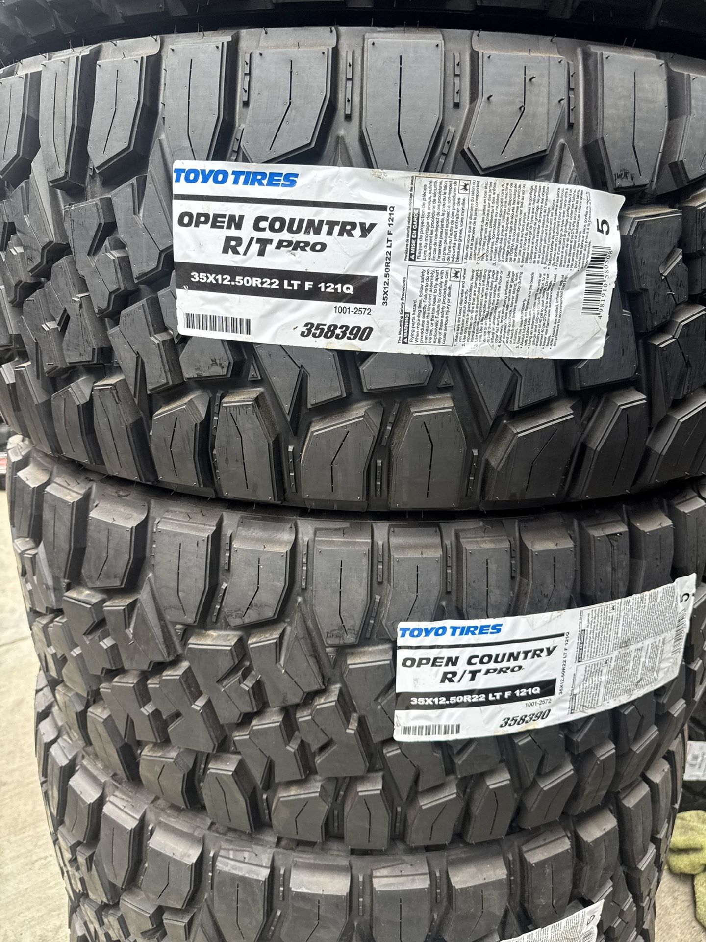 Toyo R/T Pro 35x12.50R22 F Rated 12 Ply Tires ( Set of 4 ) π₯π₯π₯