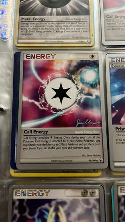 Call energy signed Pokémon card 2008