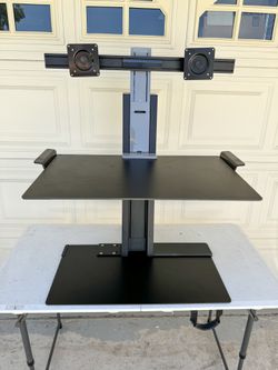Human scale Sit Stand Desk For Dual Monitors