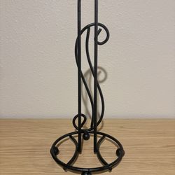 Black Metal Paper Towel Holder – Decorative Scroll Design