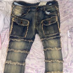 Wild Denim Distressed Patchwork Jeans