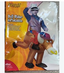 Adult bull rider inflatable costume