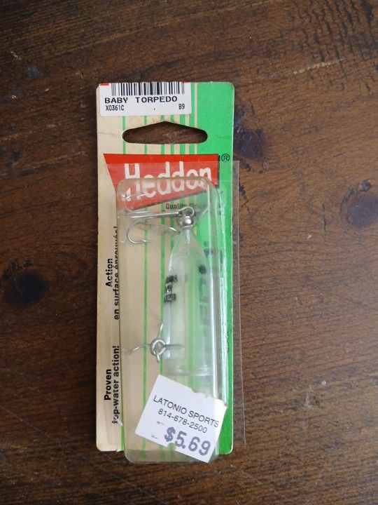 Nos Heddon Vintage Baby Torpedo Clear Read Description
