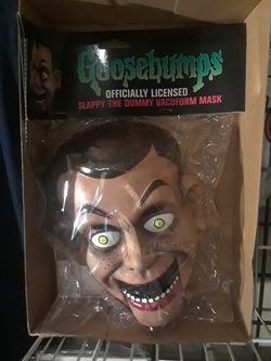 R l stine signed book plate and bummy mask