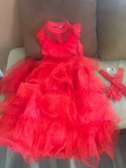 New red dress girls costume dress size med 8-10