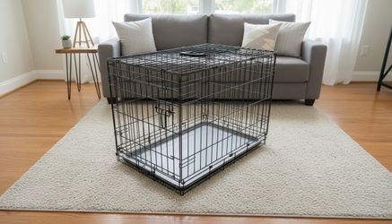 30x19x22in Black Metal Single Door Dog Cage Animal Containment Crate! Great for 26-40lb Dogs