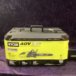 🛠🧰RYOBI 40V HP Brushless 18” Chainsaw Kit w/6.0Ah Battery & Rapid Charger/Case-LIGHTLY USED!-$220!🧰🛠