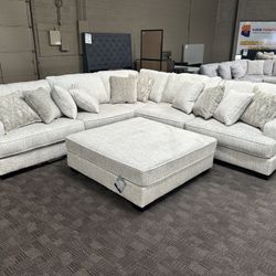 Large Cream Beige comfy sectional 