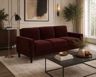 Rust Red Fabric Track Arm Sofa Couch Sala Sofá Muebles Venta Furniture Sale