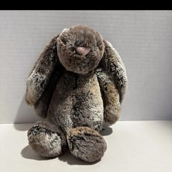 Jellycat Plush 12” Woodland Babe Bashful Bunny Rabbit Gray/Brown