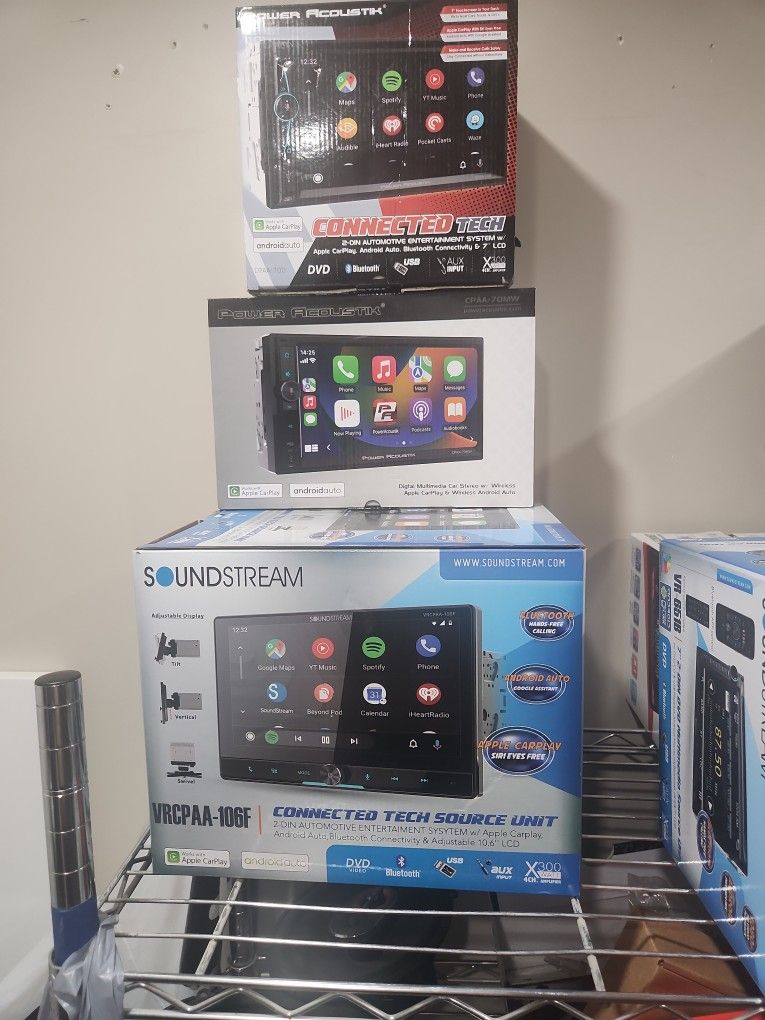 New Car Play With Warranty Wireless Soundstream Is Middle One Is 149 And 10 Inch Screen Is 149 Top One Is 105