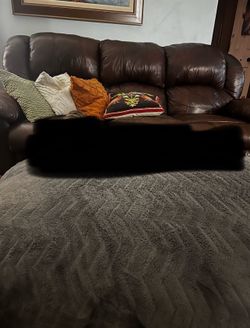 Leather brown couch