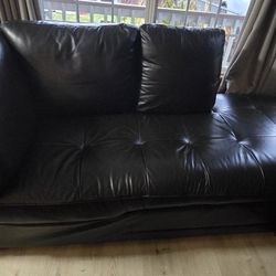 Dark Leather Chaise