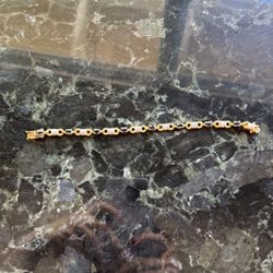 Beautiful 18K Diamond Bracelet Onyx With Diamonds
