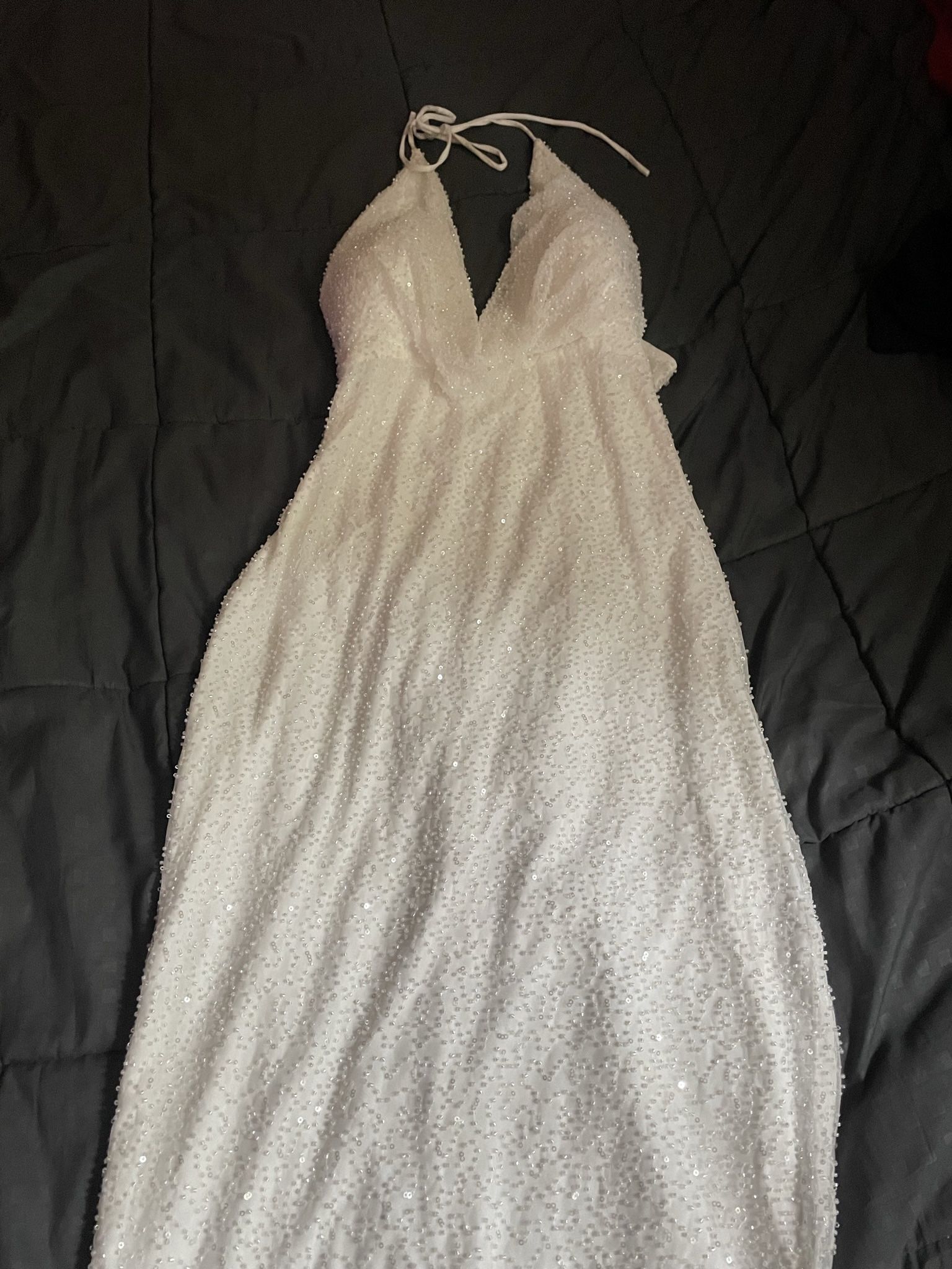 Beautiful White Long Sparkling Event/Party Dress