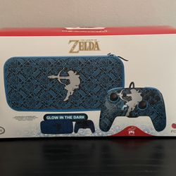 The Legend of Zelda Nintendo Switch GLOW Wired Controller & Travel Case Bundle