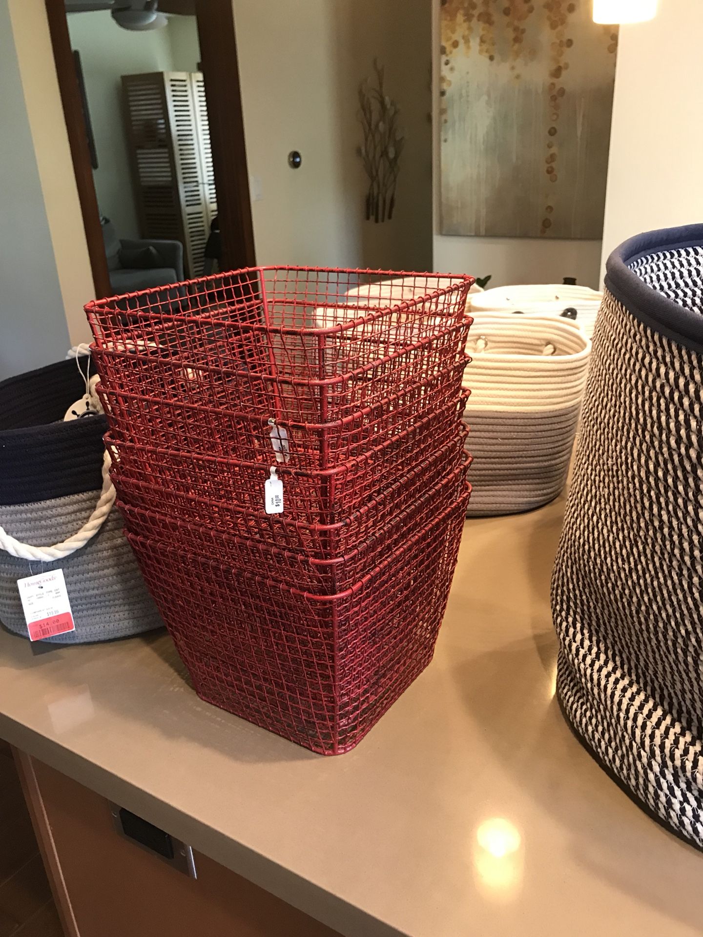Red wire baskets from Pier 1 Imports - $10 each (7 available)