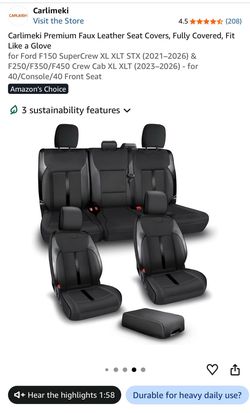 Premium Faux Leather Seat Covers for Ford Truck