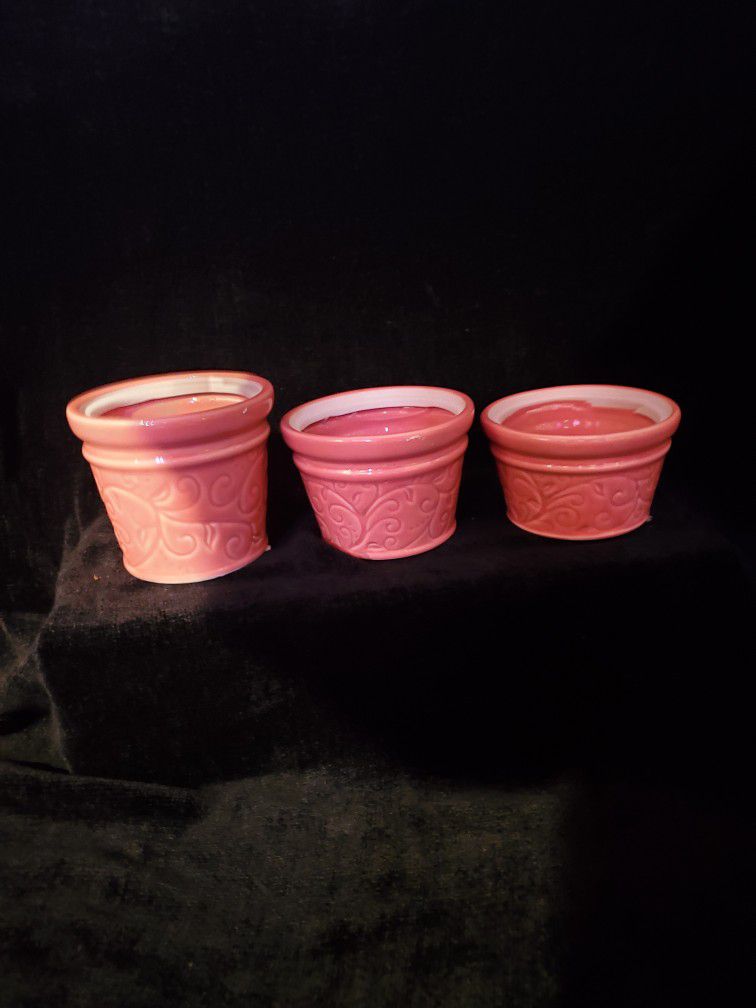Three Ceramic Pots 
