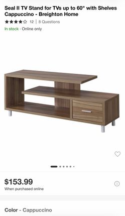 Seal |I TV Stand for TVs up to 60" with Shelves Cappuccino - Breighton Home
