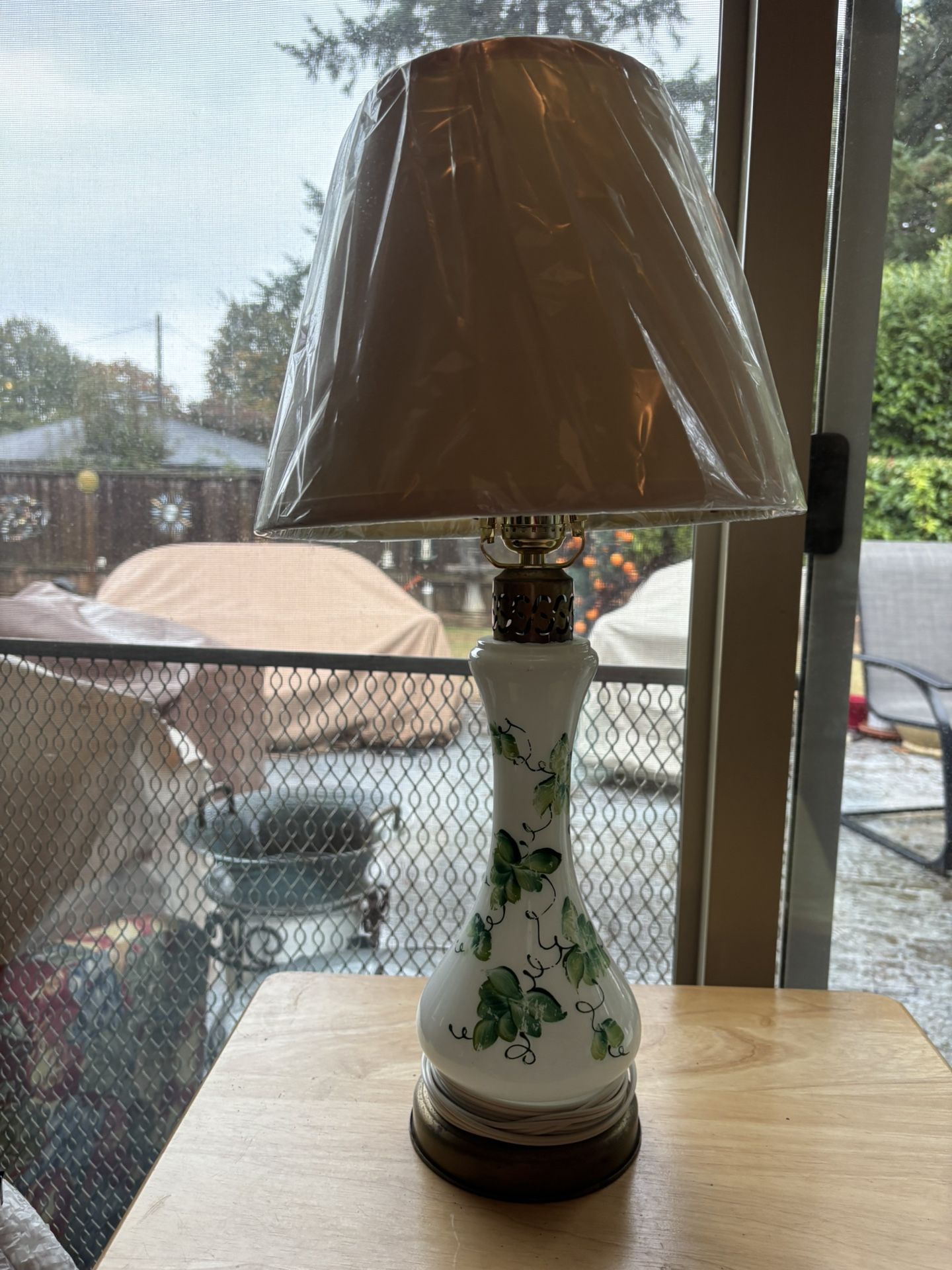 Antique Milk Glass Table Lamp