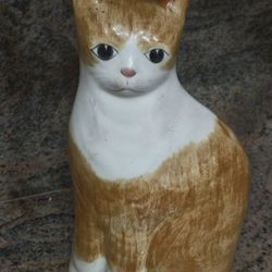 Orange & White Cat Figurine Heavy