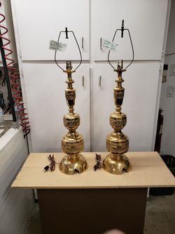 Vintage James Mont Brass lamps $400 Obo.