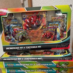 Pokemon Trading Card Game Incineroar ex and Torterra ex Special Collection Box