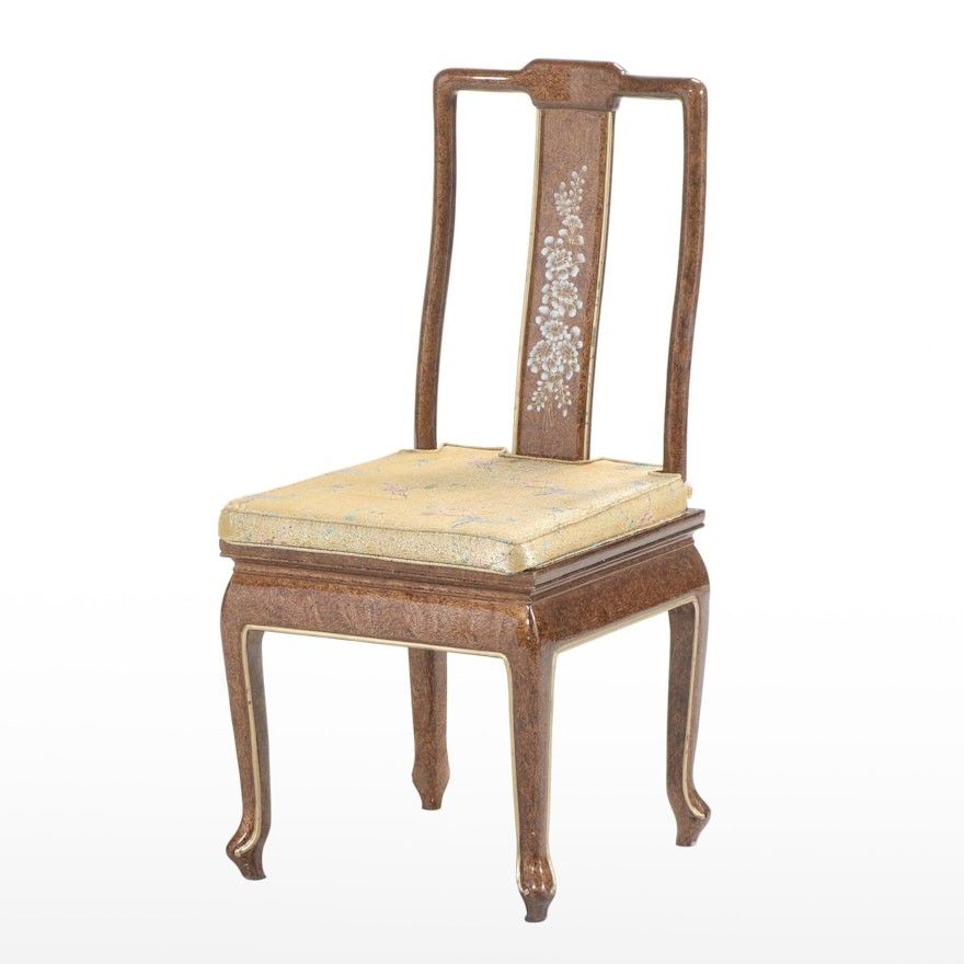 Chinese Ming Style Paint-Decorated and Parcel-Gilt Side Chair