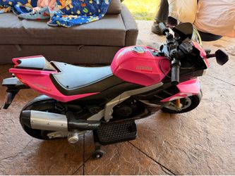 BKIRNP Aprilia 24V Kids Motorcycle Electric Motorbike Ride on Toy w/LED Lights Bluetooth Music Battery Powered 6MPH