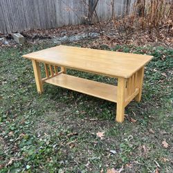 Mission style wooden coffee table