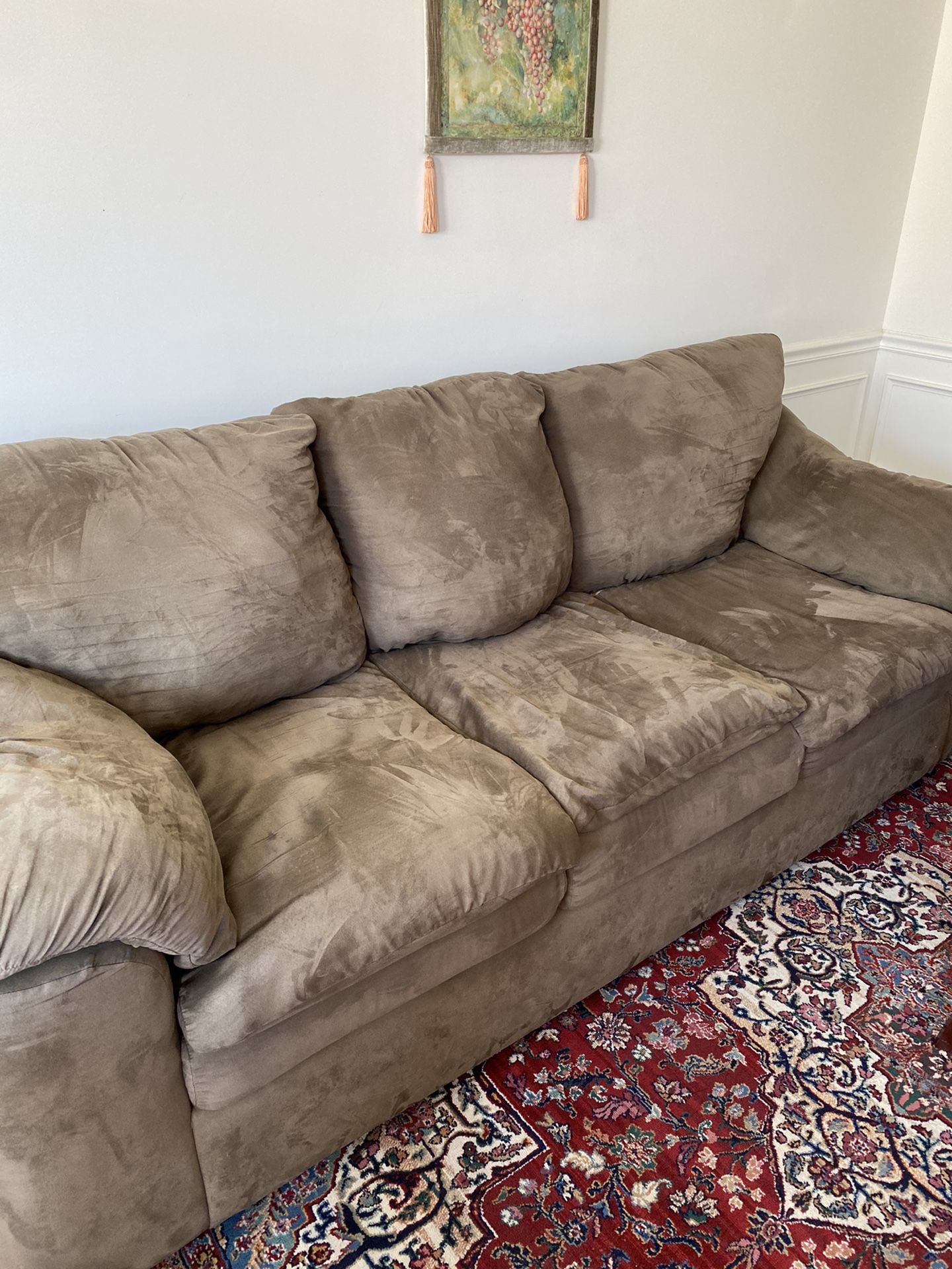 Sofa bed with new mattress and loveseat