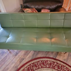 Vintage leather couch bench