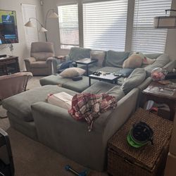 FREE: Sectional Sofa, 2x Chest of Drawers, and Entertainment Center / China Cabinet 