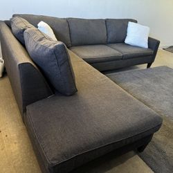 Gray Sectional Sofa Couch 