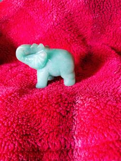 Green Crystal Elephant Sculpture 