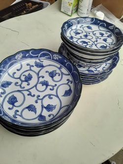 Japanese blue plates ,