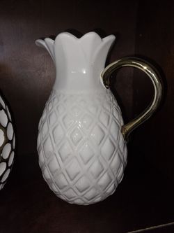 Gold And White Vase $7