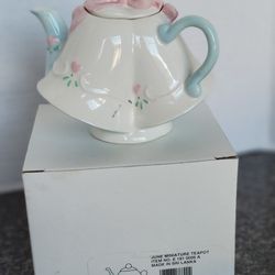 VTG Ceramic Mini Collectible Teapot  June "Wedded Bliss" W/ Original Box