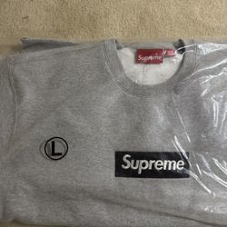 Supreme Box Logo Crewneck (FW22) Heather Grey Size Large