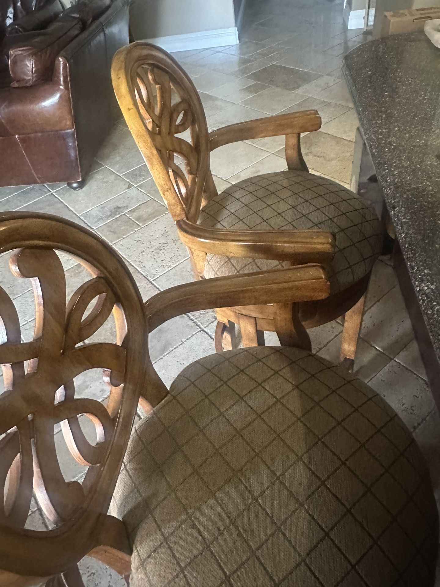 Wooden Swivel Bar Stools